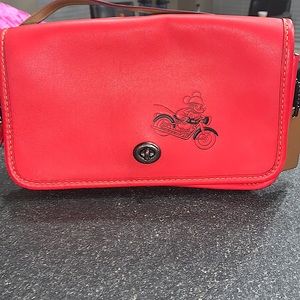 COACH Penny F59374 X Disney Mickey Mouse Red Leather Cross Body Bag